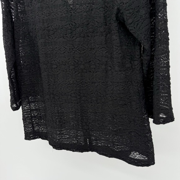 ALFANI Lace Short Button Up Kimono Women's Large Black Whimsigoth Goth Witchy - Picture 12 of 12